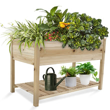 Load image into Gallery viewer, 48x24x30in Raised Garden Bed Outdoor with Storage Shelf, Planter Box for Balcony /Patio /Backyard with Bed Liner, Suitable for Vegetables/ Flowers/ Herbs, 310lb Capacity
