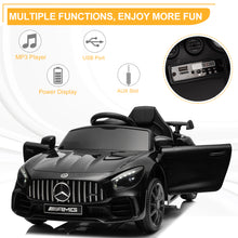 Load image into Gallery viewer, iRerts Black 12V Mercedes Benz Licensed Powered Ride on Cars with Remote Control, Lights, AUX/USB, Music, 4 Wheels Ride on Toys for Toddlers Kids Boys Girls, Kids Electric Cars for 3-5 Years Olds
