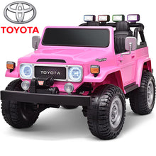 Load image into Gallery viewer, 24V Ride on Cars 2 Seater, Licensed Toyota FJ40 Ride on Toys with Remote Control, Kids Electric Vehicle with Bluetooth, FM Radio, USB, Music, Gifts for 3-6 Years Old Boys Girls, Pink
