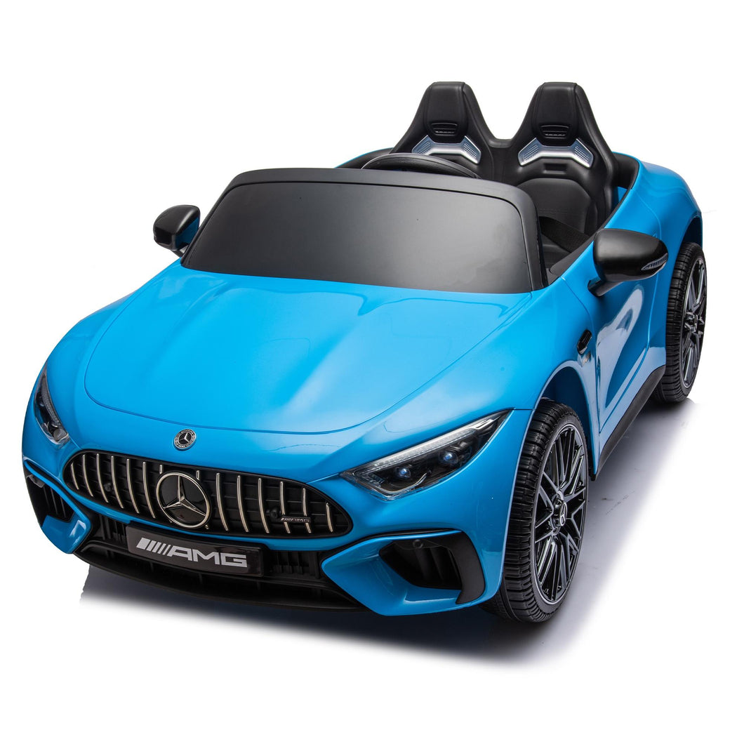 24V Ride on Cars with Remote Control, Mercedes-Benz SL63 Ride on Toys with Bluetooth Music, LED Light, 4 Wheels Suspension, Battery Powered Electric Car for Kids Boys Girls 3-8 Years Old Gifts, Blue