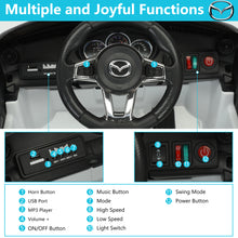 Load image into Gallery viewer, Electric Cars for Kids, Licensed MAZDA MX-5 RF 12V Ride on Cars, Electric Ride on Vehicles with Remote Control, Bluetooth, LED Lights, Music, USB, MP3, Battery Powered Ride on Toys for Kids 3-6 Ages
