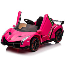 Load image into Gallery viewer, iRerts 12V Ride on Sports Cars with Remote Control, Lamborghini Poison Kids Ride on Vehicles Toys for Boys Girls 3-5 Years Old Gifts, Battery Powered Kids Electric Cars with Music, LED Light, Pink
