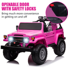 Load image into Gallery viewer, 2 Seater 24v Ride on Trucks, Toyota FJ40 Ride on Car with Remote Control, Battery Powered Ride on Toys with Bluetooth, FM Radio, USB Port and Music, Electric Cars for Kids Boys Girls Gift, Pink
