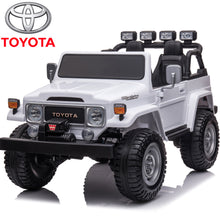 Load image into Gallery viewer, 24V Ride on Cars 2 Seater, Licensed Toyota FJ40 Ride on Toys with Remote Control, Kids Electric Vehicle with Bluetooth, FM Radio, USB, Music, Gifts for 3-6 Years Old Boys Girls, White
