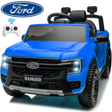 Load image into Gallery viewer, iRerts Blue 12V Ford Ranger Powered Ride on Car with Remote Control, Kids Electric Car for Boys Girls 3-6 Ages, Kids Ride on Toys with Bluetooth, Music, USB Port, Horn, LED Lights
