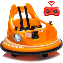 Load image into Gallery viewer, iRerts 12V Bumper Cars for Kids, Bumper Car Ride on with Remote Control, Battery Powered Kids Ride on Toys for 2-5 Year Old Boys Girls, Kids Electric Cars with Bluetooth, Music, LED Light, Orange
