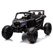 Load image into Gallery viewer, iRerts Black 12V Battery Powered Ride on UTV Cars for Boys Girls, Kids Ride on Toys with Remote Control, Music, LED Light, USB, Bluetooth, 4 Wheels Kids Electric Vehicle for Christmas Birthday Gifts
