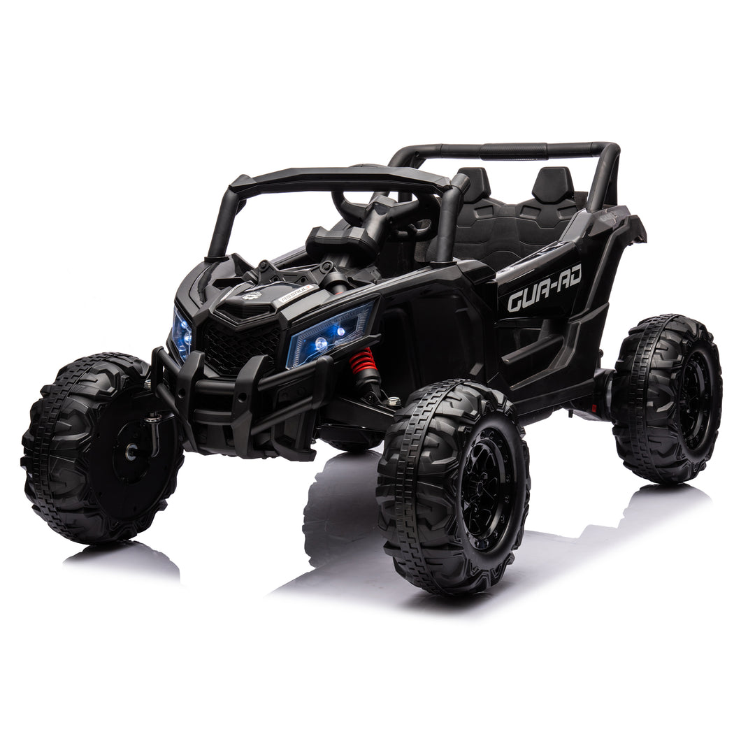 iRerts Black 12V Battery Powered Ride on UTV Cars for Boys Girls, Kids Ride on Toys with Remote Control, Music, LED Light, USB, Bluetooth, 4 Wheels Kids Electric Vehicle for Christmas Birthday Gifts