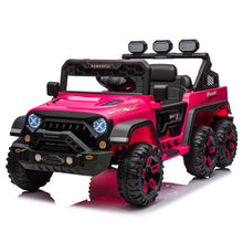 Load image into Gallery viewer, iRerts 24V Ride on PickUp Truck with Remote Control, 4WD Battery Powered Ride on Car with Bluetooth Music, USB/AUX Port, Rear Storage Box, LED Lights, Ride on Toys for Kids Boys Girls Gift, Pink
