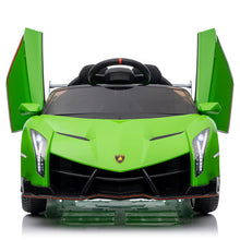 Load image into Gallery viewer, iRerts 12V Ride on Sports Cars with Remote Control, Lamborghini Poison Kids Ride on Vehicles Toys for Boys Girls 3-5 Years Old Gifts, Battery Powered Kids Electric Cars with Music, LED Light, Green
