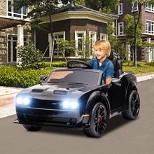 Load image into Gallery viewer, 12v Ride on Cars with Remote Control, Licensed Dodge Challenger Battery Powered Kids Electric Car, Ride on Toys for Kids Boys Girls 3-5 Ages Gift with Bluetooth, Music, USB/MP3 Port, LED Light, Black

