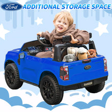 Load image into Gallery viewer, iRerts Blue 12V Ford Ranger Powered Ride on Car with Remote Control, Kids Electric Car for Boys Girls 3-6 Ages, Kids Ride on Toys with Bluetooth, Music, USB Port, Horn, LED Lights
