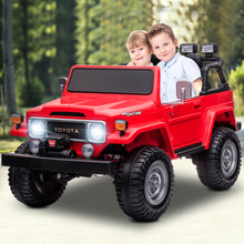 Load image into Gallery viewer, 2 Seater 24v Ride on Trucks, Toyota FJ40 Ride on Car with Remote Control, Battery Powered Ride on Toys with Bluetooth, FM Radio, USB Port and Music, Electric Cars for Kids Boys Girls Gift, Red
