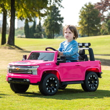 Load image into Gallery viewer, iRerts 12V Battery Powered Ride on Cars with Remote Control, Licensed Chevrolet Silverado 2 Seater Kids Electric Cars for 2-6 Ages Kids Gift, Ride On Toy with Music, MP3/USB/AUX Port, LED Light, Pink
