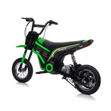 Load image into Gallery viewer, iRerts 24V Ride On Motocross Motorcycle, Kids Electric Dirt Bike for Boys 8-12, Kids Motorcycle with Dual Suspension, MP3 Player, Speeds up to 14.29MPH, Green
