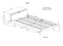 Load image into Gallery viewer, iRerts Wood Twin Platform Bed Frame with Headboard, Twin Bed Frame with Storage, Built-in USB Port, Modern Twin Size Bed Frames for Kids Teens Adults Bedroom, No Box Spring Needed, Walnut
