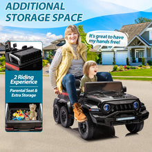 Load image into Gallery viewer, iRerts Black 24V Battery Powered Ride on Cars with Remote Control, Ride on Pickup Trucks with Rocking Chair Mode, Parental Rear Seat, Music, USB/MP3 Port, Electric Cars for Kids Boys Girls 2-6 Ages
