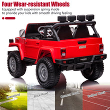 Load image into Gallery viewer, 2 Seater 24v Ride on Trucks, Toyota FJ40 Ride on Car with Remote Control, Battery Powered Ride on Toys with Bluetooth, FM Radio, USB Port and Music, Electric Cars for Kids Boys Girls Gift, Red
