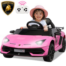 Load image into Gallery viewer, iRerts Pink 24V Lamborghini Xago Battery Powered Ride On Cars with Remote Control for Boys Girls Gifts, Kids Ride on Toys with Bluetooth, Music, MP3, USB, LED lights
