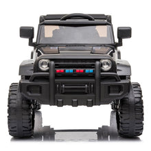 Load image into Gallery viewer, iRerts Black Kids 12V Ride on Truck with Remote Control for 2- 4 Years Old, Horn, LED Lights, MP3 Player, Radio, USB Port, Spring Suspension
