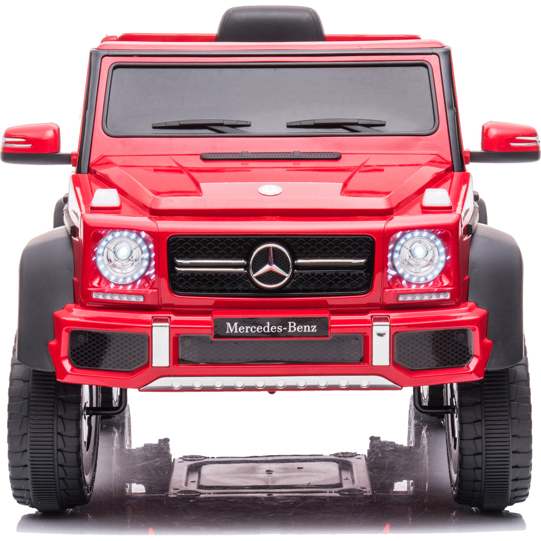 Licensed Mercedes-Benz 24V Kids Ride On Cars, 6-Wheel Drive Powered Ride on Truck with Remote Control, USB, Bluetooth, MP3, Music, Ride on Toys Electric Vehicles for Boys Girls Gifts Ages 3-6, Red