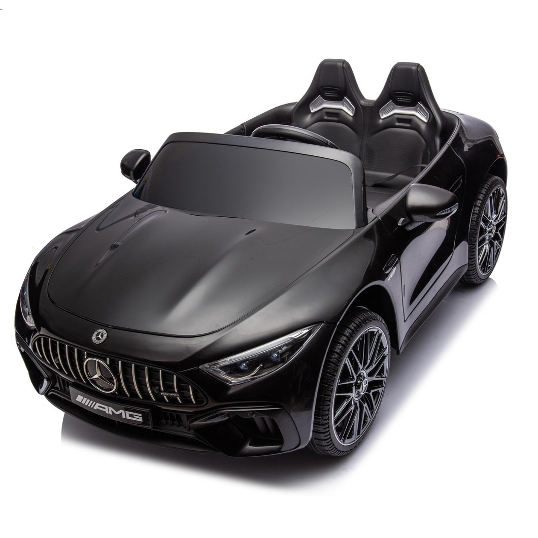 24V Ride on Cars with Remote Control, Mercedes-Benz SL63 Ride on Toys with Bluetooth Music, LED Light, 4 Wheels Suspension, Battery Powered Electric Car for Kids Boys Girls 3-8 Years Old Gifts, Black