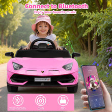Load image into Gallery viewer, iRerts Pink 24V Lamborghini Xago Battery Powered Ride On Cars with Remote Control for Boys Girls Gifts, Kids Ride on Toys with Bluetooth, Music, MP3, USB, LED lights
