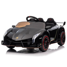 Load image into Gallery viewer, iRerts 12V Ride on Sports Cars with Remote Control, Lamborghini Poison Kids Ride on Vehicles Toys for Boys Girls 3-5 Years Old Gifts, Battery Powered Kids Electric Cars with Music, LED Light, Black
