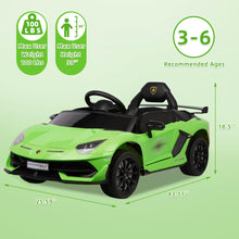 Load image into Gallery viewer, iRerts Green 24V Lamborghini Xago Battery Powered Ride On Cars with Remote Control for Boys Girls Gifts, Kids Ride on Toys with Bluetooth, Music, MP3, USB, LED lights
