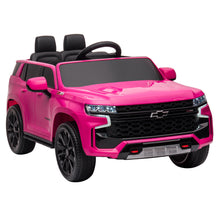 Load image into Gallery viewer, iRerts 12V Battery Powered Ride on Cars with Remote Control, Licensed Chevrolet Tahoe Kids Electric Cars for 3-6 Ages Kids Gift, Ride On Toy with Bluetooth, Music, MP3/USB/AUX Port, LED Light, Pink
