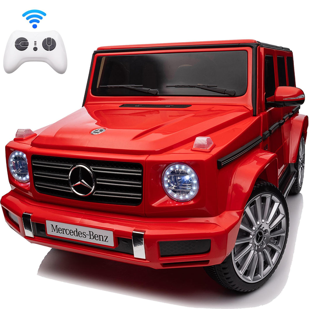 24V Ride On Cars with Remote Control, Licensed Mercedes Benz G500 Kids Electric Car for Boys Girls Gifts, Battery Powered Ride on Trucks Toys with Bluetooth, MP3, Music, Led Lights, USB, Red