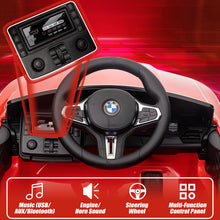 Load image into Gallery viewer, BMW M4 Red 12V Ride On Cars with Remote Control, Battery Powered Ride on Toys with Music, Bluetooth, Story, USB/MP3 Port, LED Light, Kids Electric Vehicle for Boys Girls with Wheels, Easy to Carry
