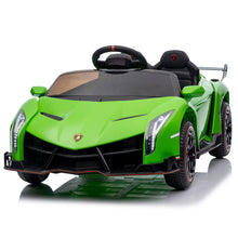 Load image into Gallery viewer, iRerts 12V Ride on Sports Cars with Remote Control, Lamborghini Poison Kids Ride on Vehicles Toys for Boys Girls 3-5 Years Old Gifts, Battery Powered Kids Electric Cars with Music, LED Light, Green
