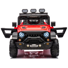 Load image into Gallery viewer, iRerts 24V Ride on PickUp Truck with Remote Control, 4WD Battery Powered Ride on Car with Bluetooth Music, USB/AUX Port, Rear Storage Box, LED Lights, Ride on Toys for Kids Boys Girls Gift, Red
