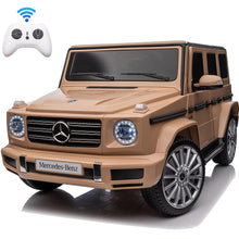 Load image into Gallery viewer, 24V Ride On Cars with Remote Control, Licensed Mercedes Benz G500 Kids Electric Car for Boys Girls Gifts, Battery Powered Ride on Trucks Toys with Bluetooth, MP3, Music, Led Lights, USB, Yellow
