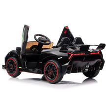 Load image into Gallery viewer, iRerts 12V Ride on Sports Cars with Remote Control, Lamborghini Poison Kids Ride on Vehicles Toys for Boys Girls 3-5 Years Old Gifts, Battery Powered Kids Electric Cars with Music, LED Light, Black
