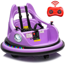 Load image into Gallery viewer, iRerts 12V Bumper Cars for Kids, Bumper Car Ride on with Remote Control, Battery Powered Kids Ride on Toys for 2-5 Year Old Boys Girls, Kids Electric Cars with Bluetooth, Music, LED Light, Purple
