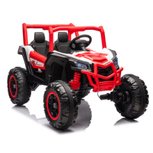 Load image into Gallery viewer, iRerts Red 24V Battery Powered Ride on UTV Cars for Boys Girls, 2 Seater Kids Ride on Toys with Remote Control, Music, LED Light, USB, Bluetooth, Kids Electric Vehicle for Christmas Birthday Gifts
