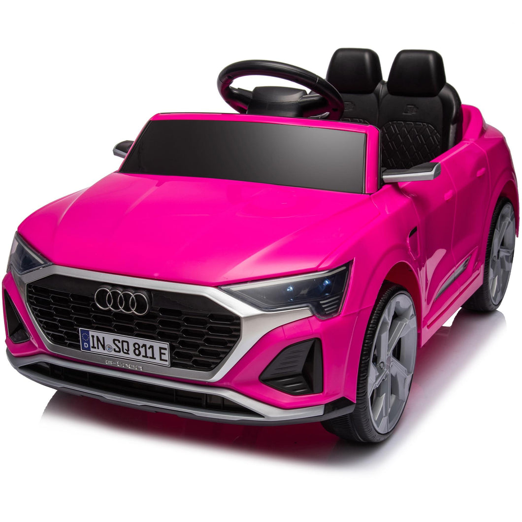 iRerts Kids Electric Cars for Toddlers, Licensed Audi SQ8 12V Ride on Cars with Remote Control, Battery Powered Ride on Toys with Music, LED Lights, 4 Wheel Suspension, Gifts for Kids Aged 3-6, Pink