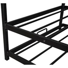 Load image into Gallery viewer, iRerts Twin Size House Platform Bed Frame with Trundle, Twin Metal Bed Frame for Kids Boys Girls, House Platform Bed frame Twin with Metal Slats, Kids Twin Bed Frame No Box Spring Needed, Black
