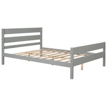 Load image into Gallery viewer, iRerts Full Platform Bed Frame, Solid Wood Full Bed Frame with Headboard, Footboard, Wood Slat Support, Modern Full Size Bed Frame No Box Spring Needed for Bedroom, Kids Room, Apartment, Grey
