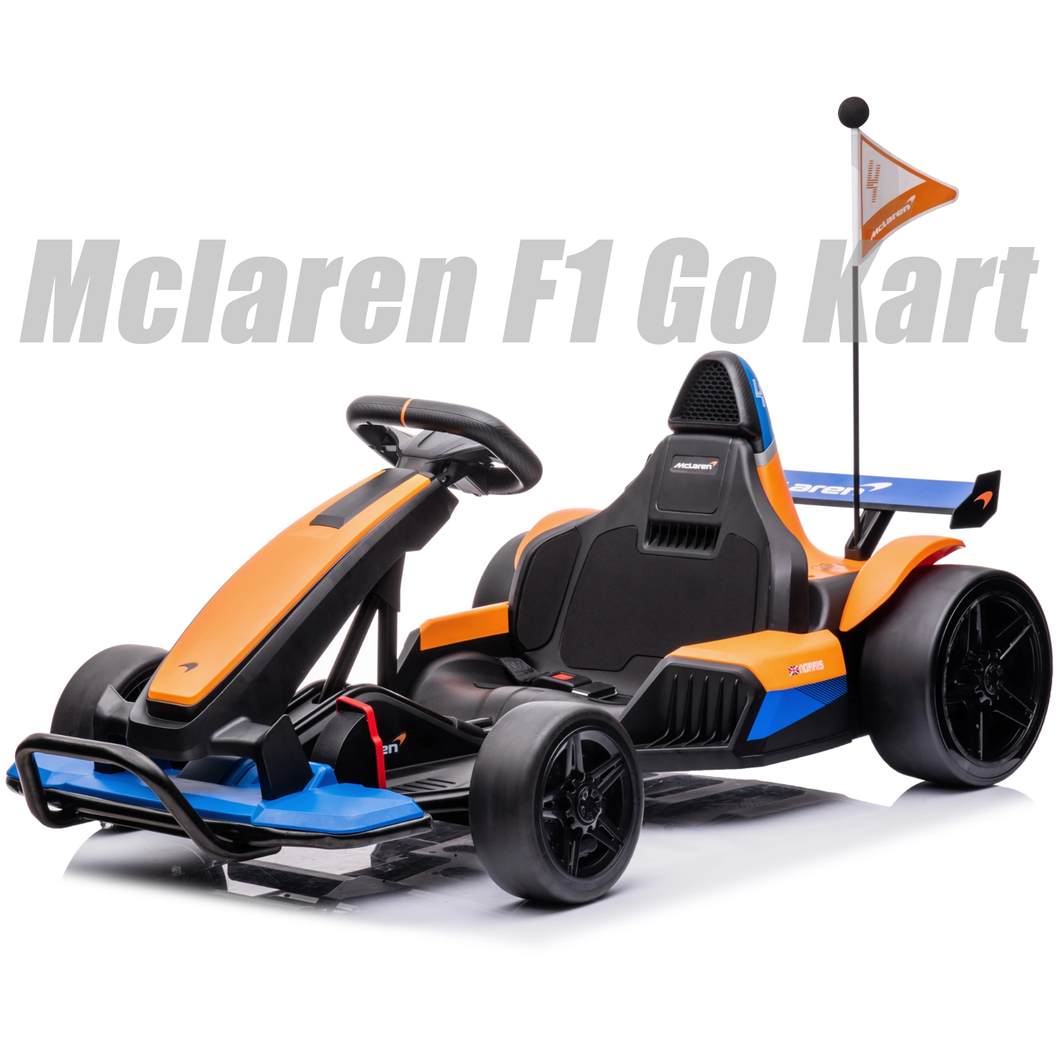 iRerts 24V Licensed Mclaren Battery Powered Go Karts for Kids Boys Girls 6+ Years Old, Kids Ride On Toys with Bluetooth, Music, One Button Start, Seat Belt