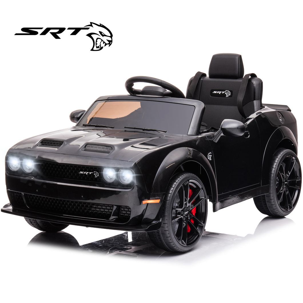 iRerts DG02 Dodge Challenger Boys Girls Kids Ride on Car Toys, SRT Electric 12V Battery Operated Riding Toys with Remote Control for Christmas Birthday Gift
