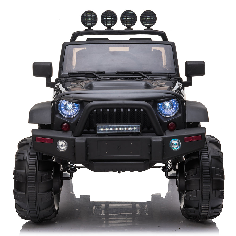 iRerts Black 12V Battery Powered Ride On Cars with Remote Control, Kids Ride on Truck for  Boys Girls, Kids Electric Cars with  MP3 USB, LED Headlights, Ride On Toys for Kids Birthday Christmas Gift