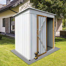 Load image into Gallery viewer, iRerts Garden Shed, 5FT x 3FT Outdoor Storage Shed Storage House, Metal Outdoor Shed Tool Shed with Lockable Door and Apex Roof, Outside Sheds for Backyard Garden Patio Lawn, White+Yellow
