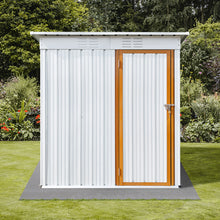 Load image into Gallery viewer, iRerts Garden Shed, 5FT x 3FT Outdoor Storage Shed Storage House, Metal Outdoor Shed Tool Shed with Lockable Door and Apex Roof, Outside Sheds for Backyard Garden Patio Lawn, White+Yellow
