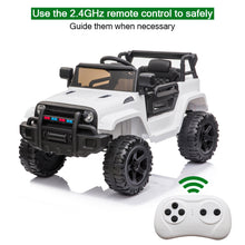 Load image into Gallery viewer, iRerts 12V Battery Powered Ride on Cars with Remote Control, Kids Electric Car with MP3 Player, Radio, USB Port, Electric Ride on Vehicles for Kids Boys Girls Birthday Christmas Gifts, White
