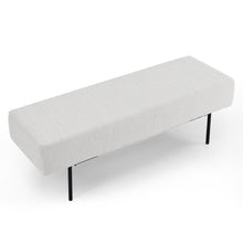 Load image into Gallery viewer, iRerts Bench Seat, 47.5&quot; Fabric Upholstered Bench Ottoman Bench, Couch Long Bench Ottoman with Steel Legs, Modern Entryway Bench Bed Bench for Entryway Dining Room Living Room Bedroom, White

