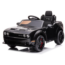 Load image into Gallery viewer, iRerts Licensed Dodge Challenger Kids Ride on Toys, Black 12V Battery Operated Riding Toys with Remote Control for Boys Girls Birthday Gift
