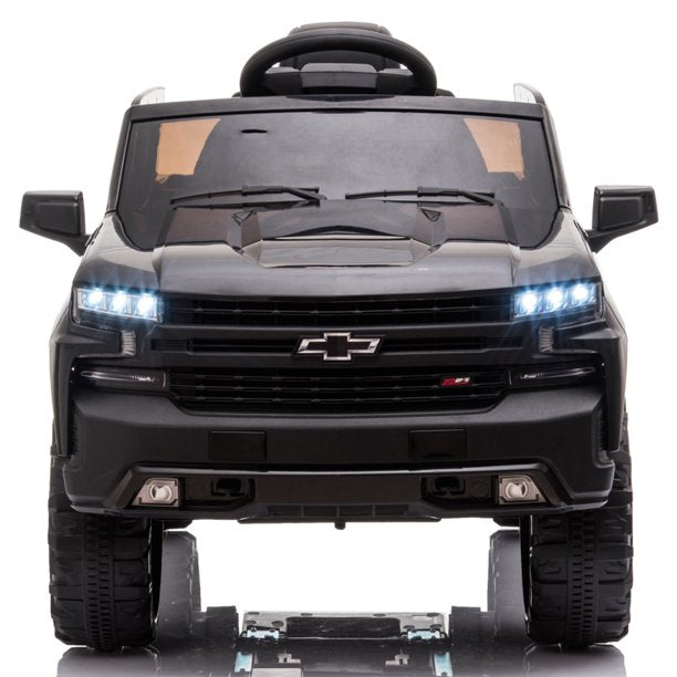 Licensed Chevrolet Electric Kids Ride On, 12V Battery Powered Ride on Car with Remote Control, MP3 Player, LED Lights, Ride on Toy with Spring Suspension for Boy Ages 3-5 Birthday Gift, Black